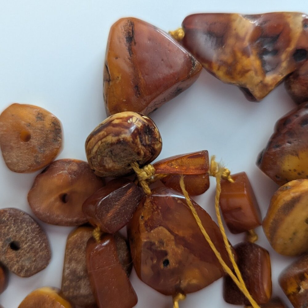 ANTIQUE RAW BALTIC AMBER STONES - Picture 4 of 7